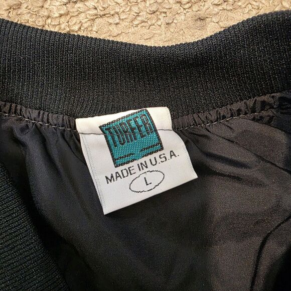 VINTAGE 90s Turfer Gold Jacket Mens L Metropolitan Golfers Club - Picture 4 of 7